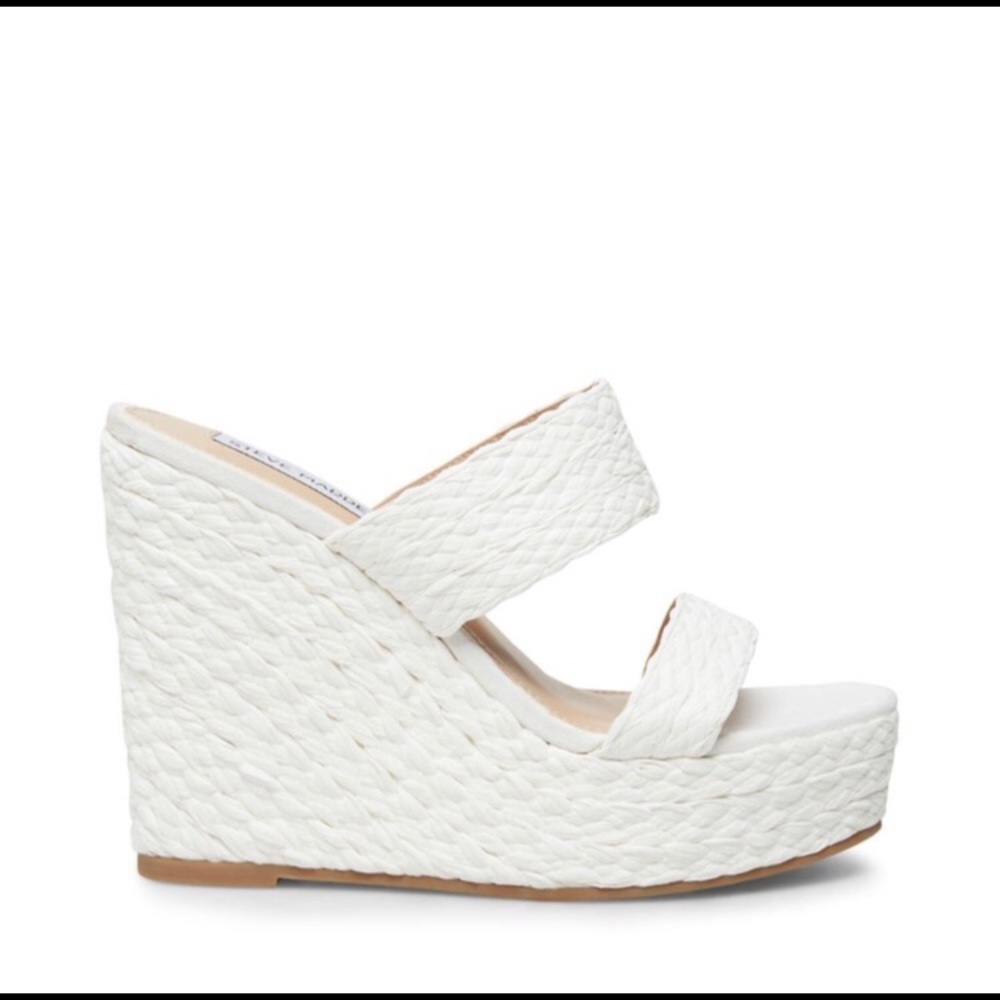 Steve Madden White Wedges Size 7.5 New